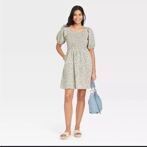 Universal Thread Puff Sleeve Floral Midi Dress Size- Size: 2X